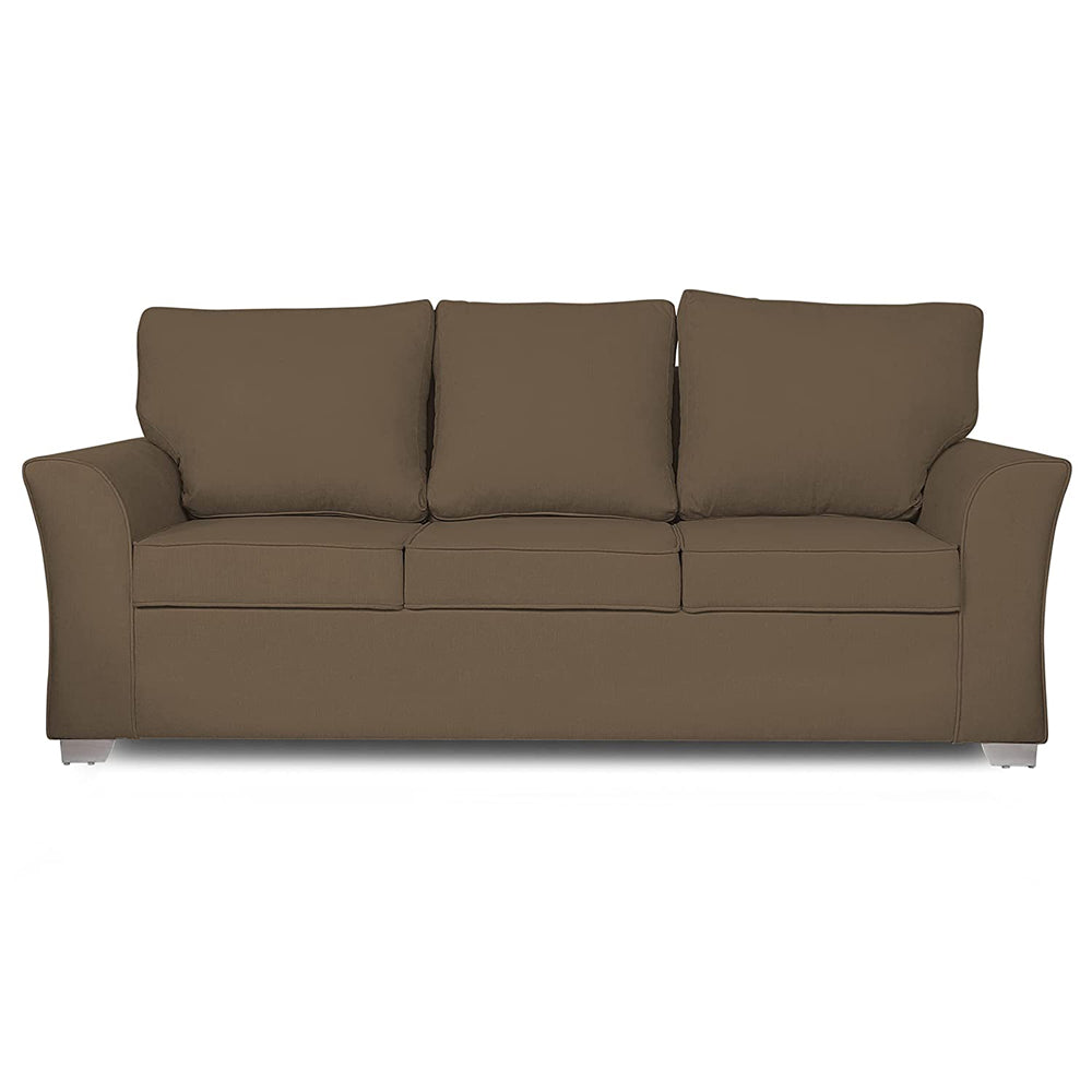 Adorn India Alexia 3 Seater Sofa(Brown)