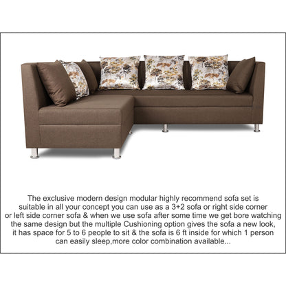 Adorn India Alica Modular Sofa Set(Camel)