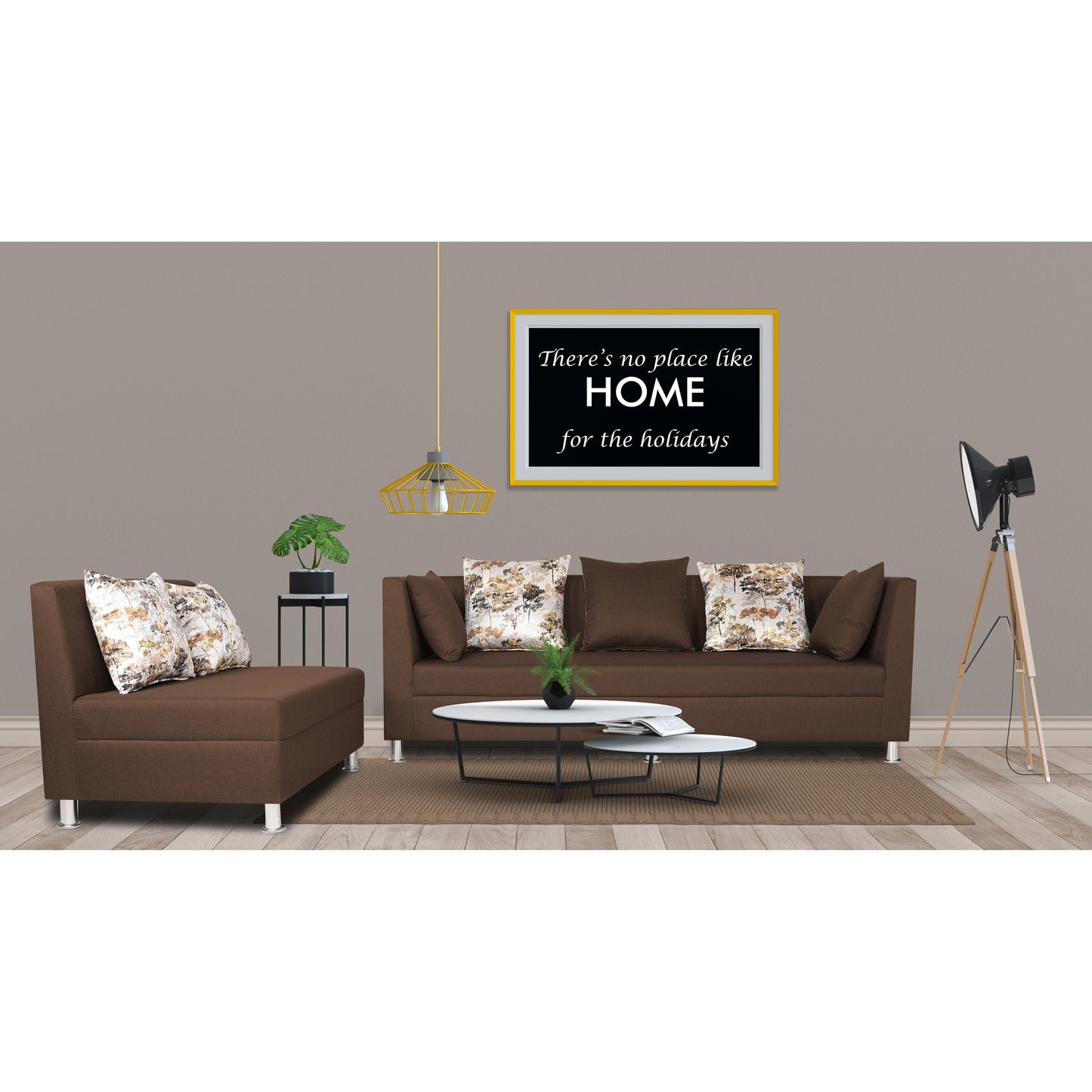 Adorn India Alica Modular Sofa Set (Brown)