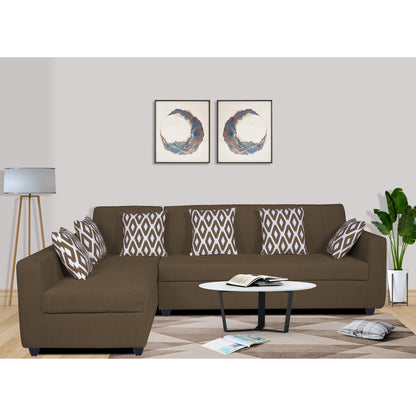 Adorn India Rio High Back L Shape 6 Seater Sofa Set (Left Side Handle) (Camel)
