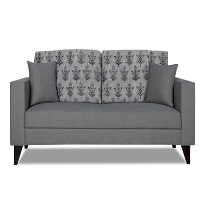 Adorn India Parker Leaf 2 Seater Sofa (Grey) Martin Plus (3 Year Warranty)