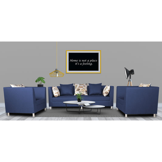 Adorn India Alica 3-1-1 5 Seater Sofa Set(Blue)