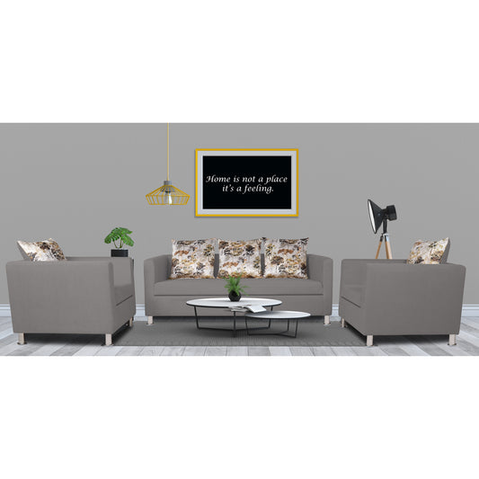 Adorn India Alita 3-1-1 Compact 5 Seater Sofa Set (Light Grey)