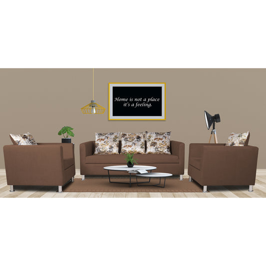 Adorn India Alita 3-1-1 Compact 5 Seater Sofa Set (Camel)