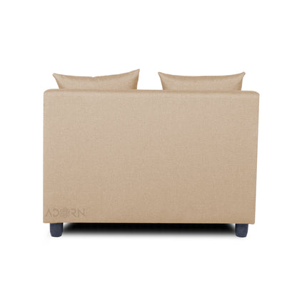Adorn India New Straight Line Modular 5 Seater Sofa Set (Beige) - Wood