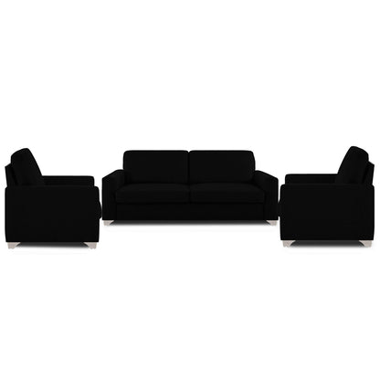 Adorn India Straight line 3+1+1 Seater Sofa Set(Black)