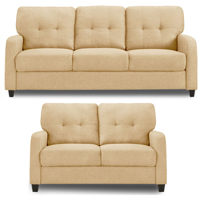 Adorn India Astor 3+2 5 Seater Sofa Set (Beige) (3 Year Warranty)