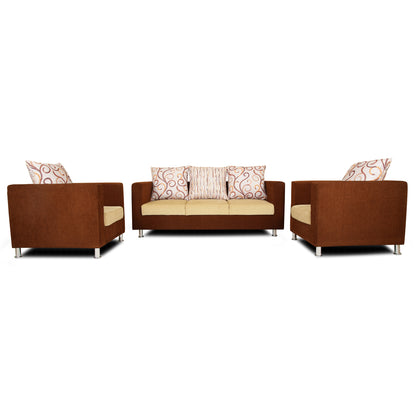 Adorn India Dexter Sofa Set 3-1-1 digitel Print (Brown & Beige)