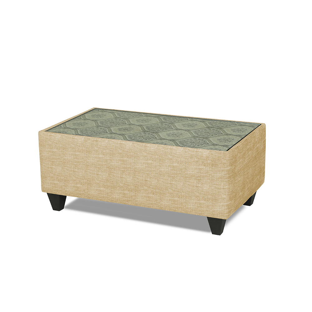 Adorn India Cortina Damask 3+2+1 6 Seater Sofa Set with Centre Table (Beige) Modern