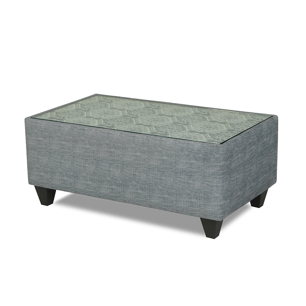 Adorn India Cortina Damask 3+2 5 Seater Sofa Set with Centre Table (Grey)