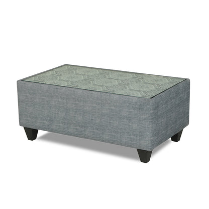 Adorn India Cortina Damask 3+2 5 Seater Sofa Set with Centre Table (Grey)